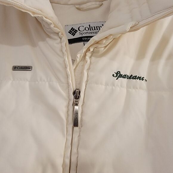 Columbia Michigan State Spartans MSU Coat off white size medium - Picture 3 of 7